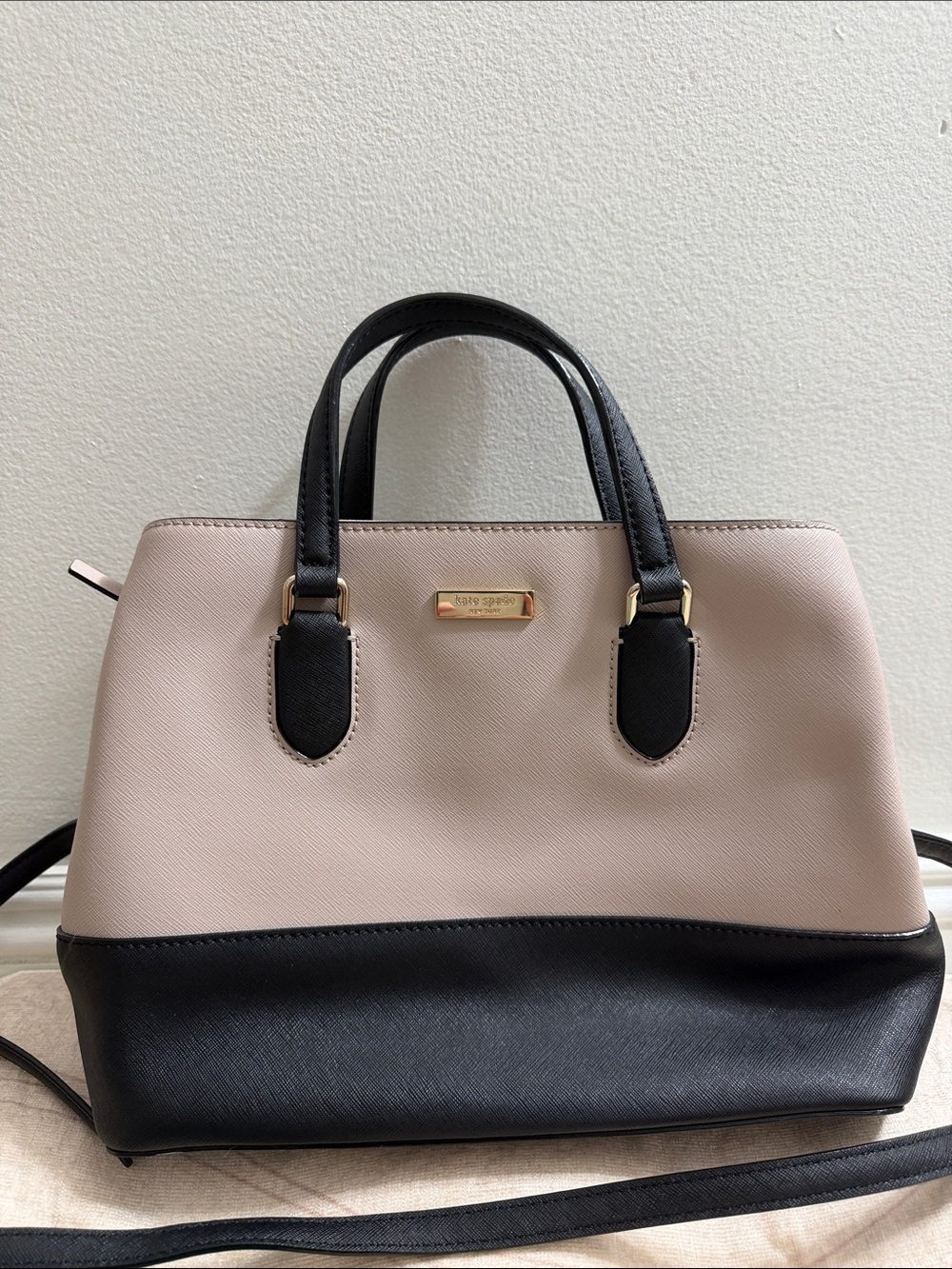 kate spade Blush and Black Two-Tone Satchel